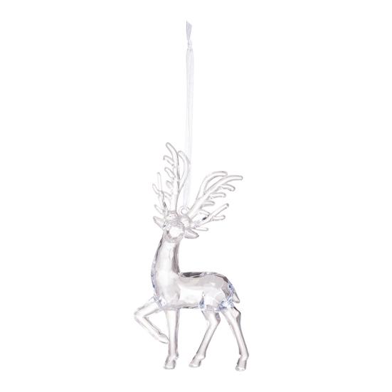 Elk Pendant Acrylic Reindeer Ornament Christmas Tree Clear Deer Dancing Hanging Figurine Xmas Tree Party Supplies
