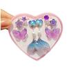 Cute Children's Ear Clips, Girl Earrings Without Ear Holes, Mermaid Little Girl Ear Clip Ring Set