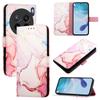For vivo X200s 5G Case with Strap Marble Pattern Leather Phone Cover Card Holder
