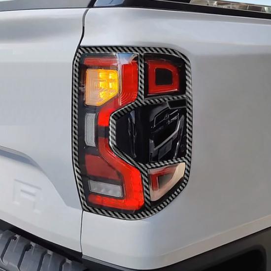 Car Rear Tail Light Lamp Cover Trim For Ford Ranger -2025 Accessories Carbon