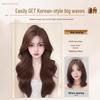 Women's Natural Long Full Cap Wig with Realistic Large Waves and Seamless Middle Part Bangs