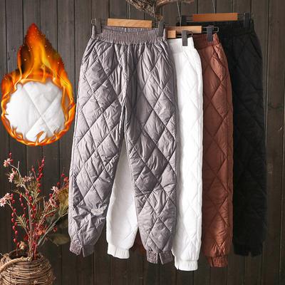 Winter High Waist Warm Loose Size Women's Down Cotton Pants