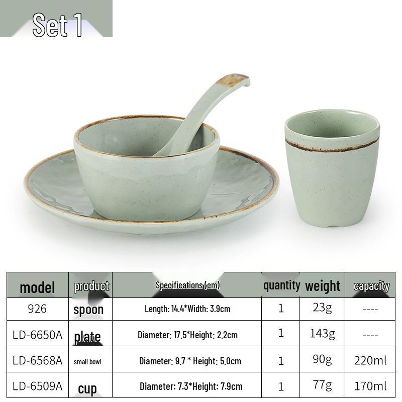 Melamine Tableware Set: Four-Piece Imitation Porcelain for Restaurants and Hotels