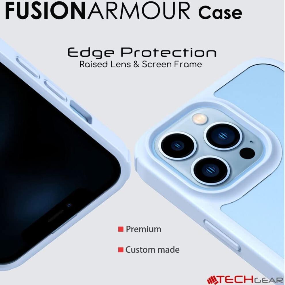 iPhone 14 Stand Case [Fusion Armour] Tough Rugged Protective Kickstand Case Heavy Duty Protection with Clear Back, Supports Wireless Charging