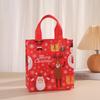 Merry Christmas Gift Bags with Handle High-capacity Foldable Storage Handbag Non Woven Cartoon Print Santa Elk Party Supply TMZ