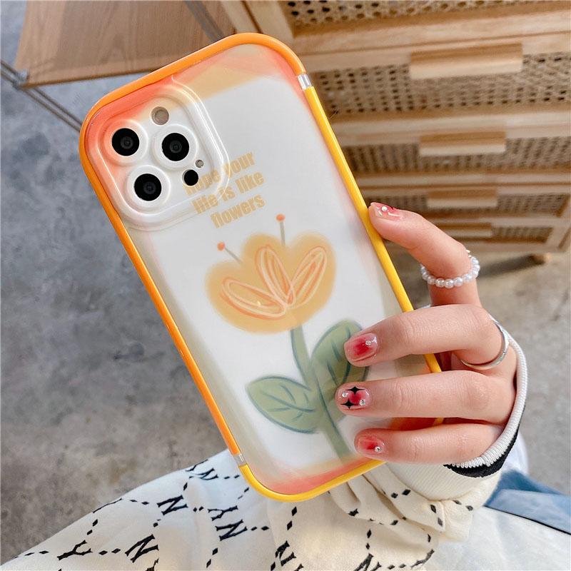 Ins Watercolor Lalele Floare Husa Telefon pentru Iphone 13 Pro Max 12 11 7 8 Plus Xr Xs Max Fundas Cover Anti-șoc Protector Coque