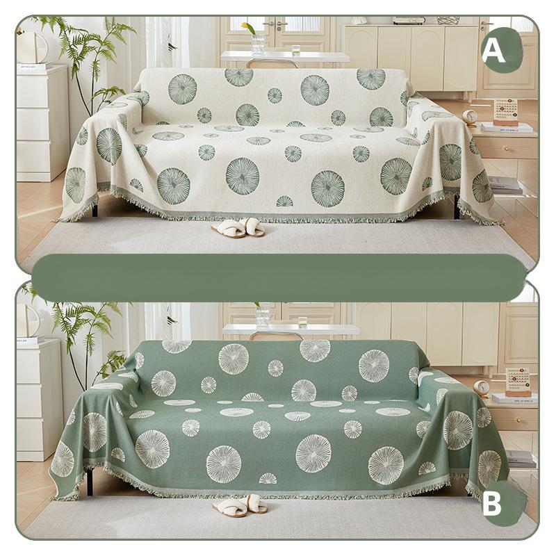 New Double-sided Chenille Sofa Towel Simple Anti-cat Scratch Sofa Cover Single and Double Sofa Blanket Anti-slip Double-sided Usable Sofa Cover
