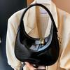 2025 New Portable Crescent Bag Women's Fashion Patent Leather Underarm Bag Casual Simple Commuter One Shoulder Crossbody Women's Bag