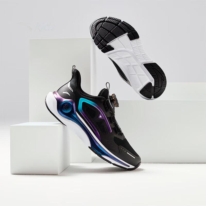 Anta Kids Hailang Knob Comfortable Non-Slip Wear-Resistant Breathable Low-Top Running Shoes Men running shoes Black Purple 312435512