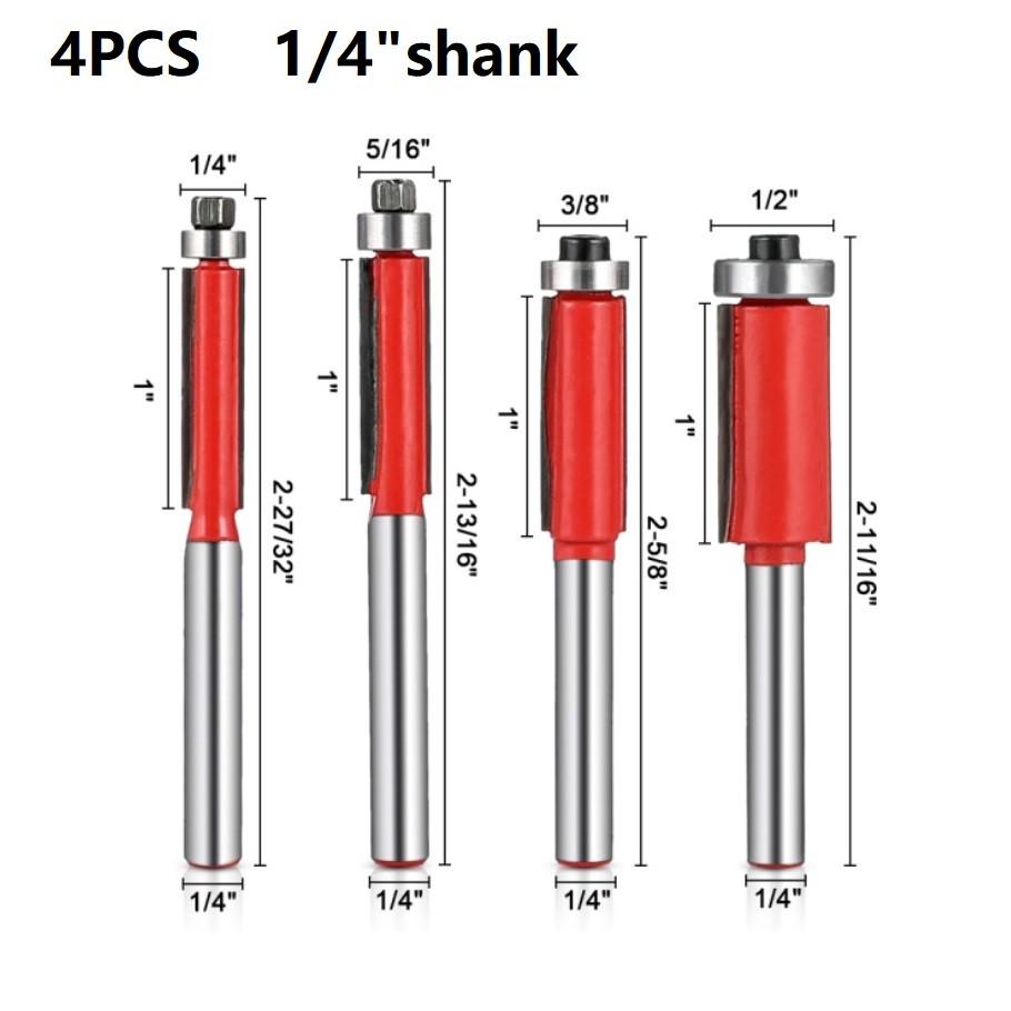 Woodworking Router Bit Solid Trimmer 1/4inch Shank