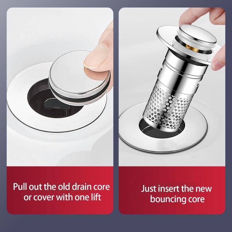 Practical Bathtubs Drain Stoppers And Drain Collector Bounces Designs Without Clog Filter Basket Accessory for Drain