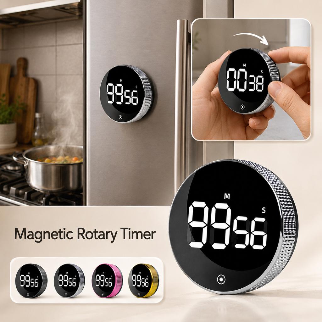 Digital Kitchen Timer Magnetic Electronic Countdown Timer with Loud Alarm Adjustable Minutes and Seconds for Cooking Baking and Other Timing Needs