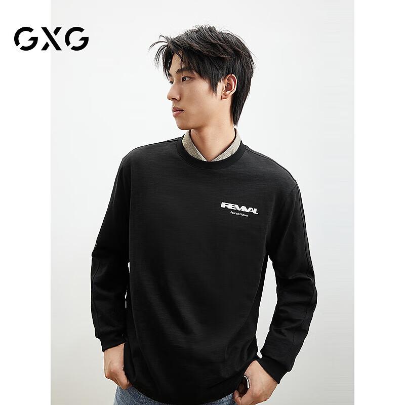 GXG Men s Embroidered Crew Neck Long Sleeve T-Shirt XL (180)