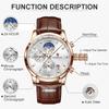 Casual Business Leather Watch For Men Fashion Military Sports Chronograph Clock Male Waterproof Luminous Quartz Wristwatch
