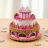 Wooden Mechanical Rotating Birthday Cake Music Box Craft Set Easy Assembly No Tool Required Musical Ornament Gifting