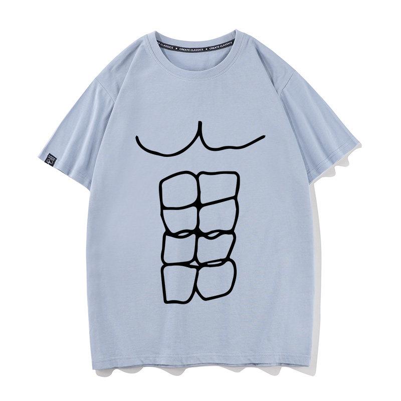 Eight Pack Abs Short Sleeved Tshirt Fun And Funny Clothes Fitness Muscle Pure Cotton Spoof Unisexs And Unisexs Tshirt
