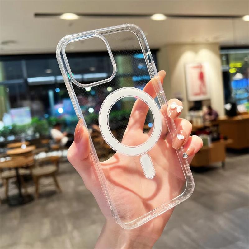 

For Magsafe Wireless Charge Case For Samsung A56 A36 A55 A54 A35 A25 A15 A26 A06 S24 FE S25 Ultra S23 S22 Magnetic Clear Cover Galaxy S25 Ultra чистий