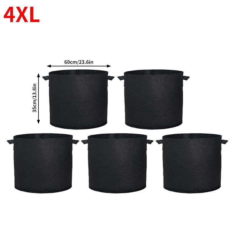 5pcs Garden Plant Grow Bags Felt Planting Bag for Veg Strawberry Potato Seedling Bag Grow Accessories Planting Supplies