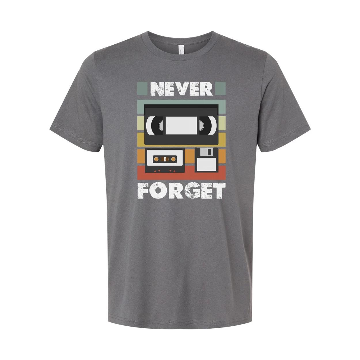 

Never Forget Retro Cassette Tape Graphic Unisex Cotton Short Sleeve Tee For Ever M