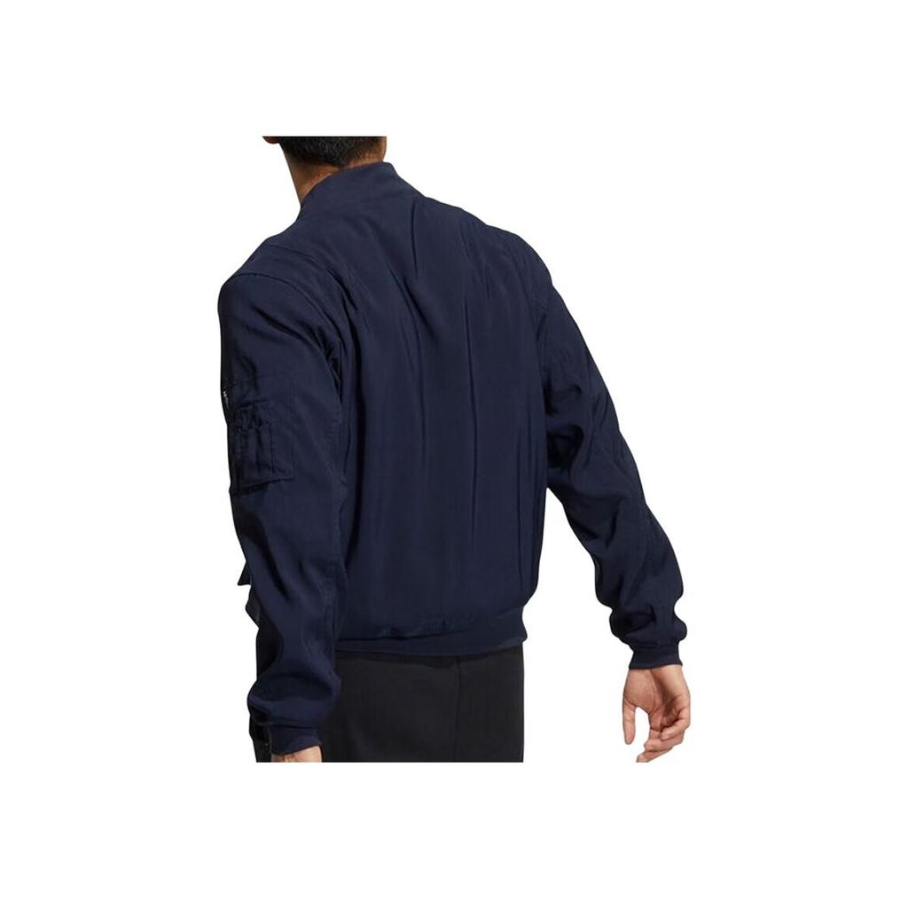 Adidas Solid Color Zip-Up Long Sleeve Jacket Men Outerwear Dark-Grey Navy-Blue HS3407