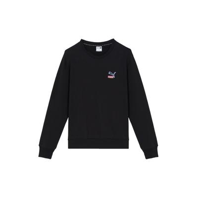 Letter Logo Crew Neck Casual Sweatshirt Women Sweatshirt Black 535044-01