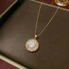 Women's Fashion Necklace & Bracelet Set: Flower Pendant, Diamond Bauhinia Earrings