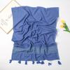 Elegant Lace Cotton Scarf With Tassel Shawl For Women Fashion Geometry Design Muslim Hijab Big Size Scarves 210*70Cm