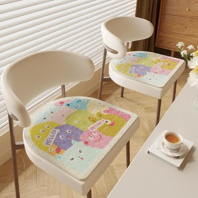 Washable Faux Cashmere Non-Slip Horseshoe Dining Chair Cushion