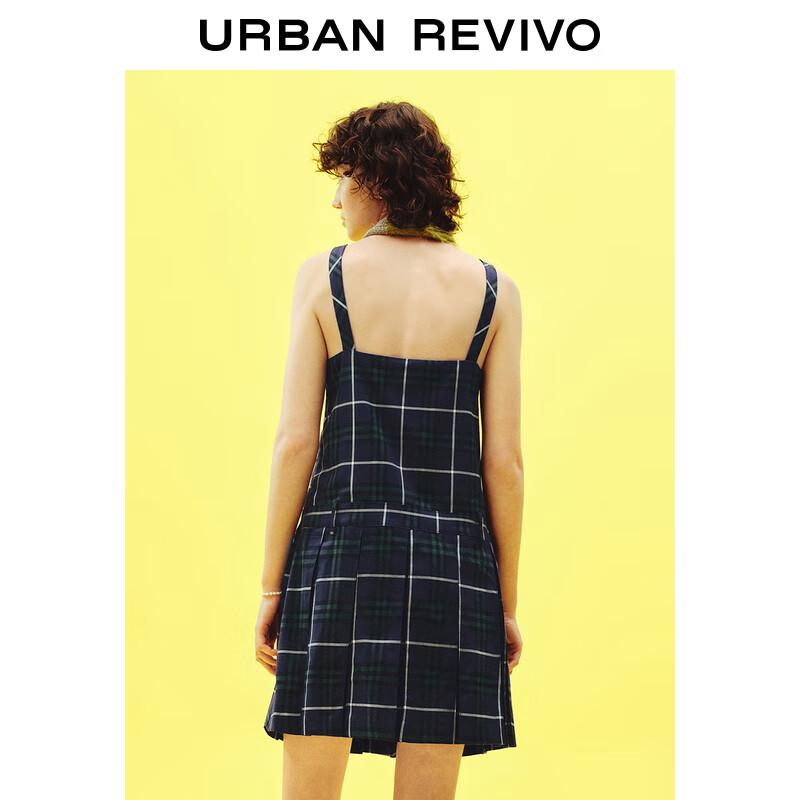 UR Women's 2024 Summer Retro Plaid A-Line Dress