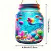 1pcs Acrylic Colored Glass Mermaid Mason Jar, Acrylic Sign, Four Seasons Decoration, with Wall Hanging, Novelty Home Decor