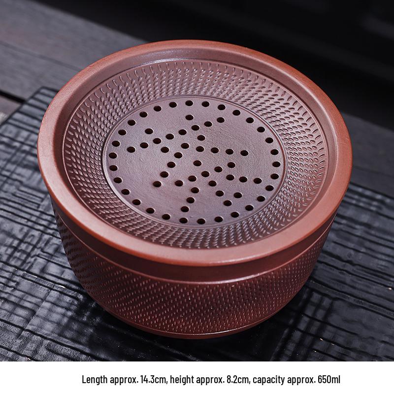 Premium Purple Clay Jianshui Ceramic Tea Wastewater Bowl & Storage Pot Holder