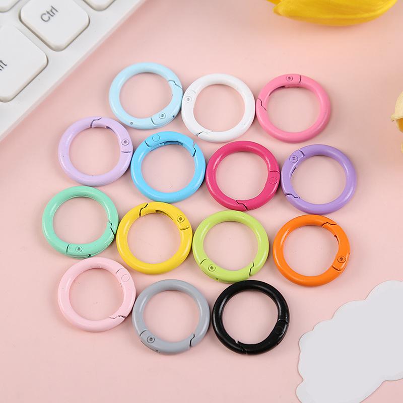 Yogodlns 10/50 Stück Metall-O-Ring, Federverschluss, zum Öffnen, rund, Karabiner, Schlüsselanhänger-Clips, DIY-Schmuck, Schnalle, Verbinder, Taschenzubehör, mehrere Farben