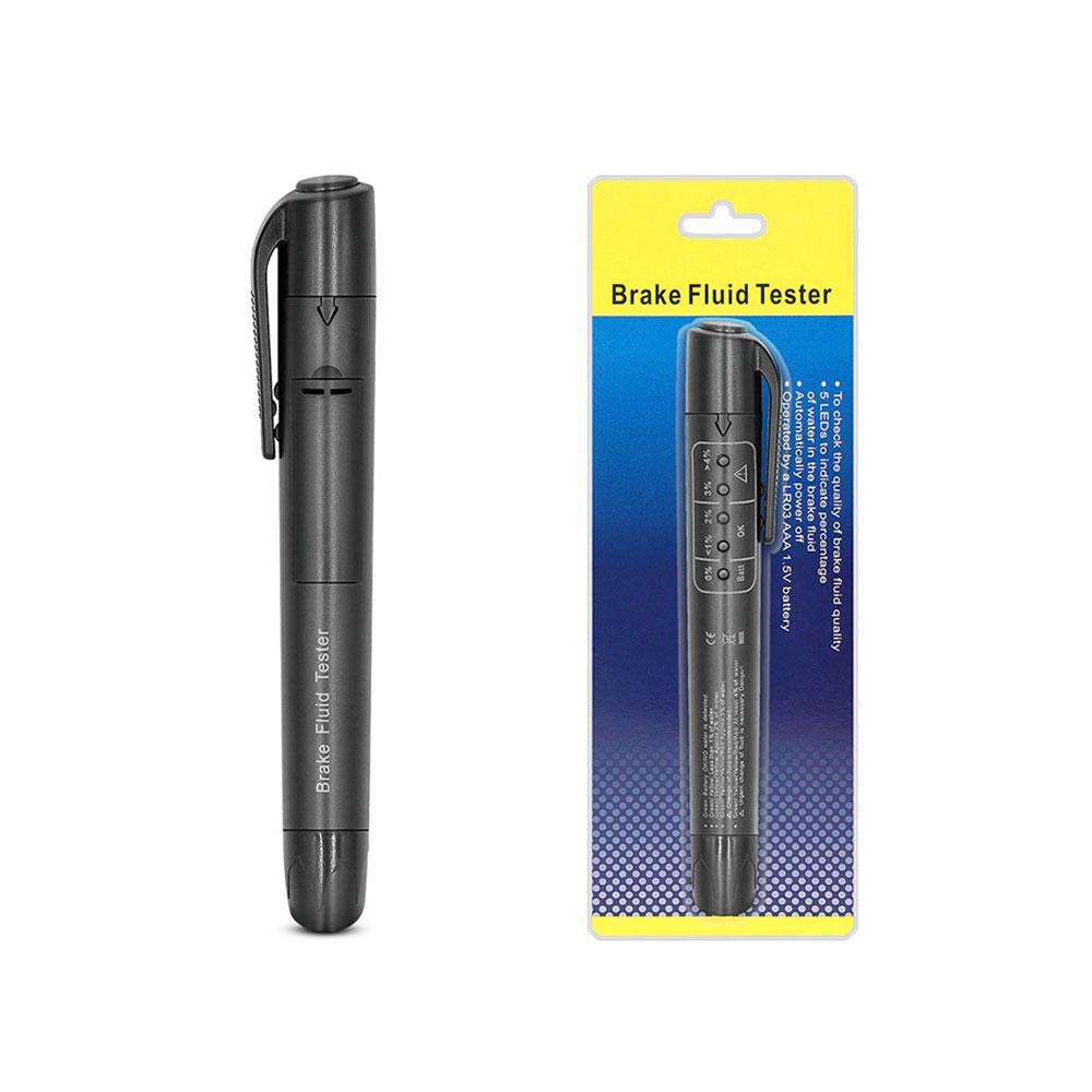 

Brake Fluid Tester Pen - 4 LED Moisture Meter for Car, Motorcycle, Truck - Accurately Tests Water Content & Oil Quality (DOT 3/4 with packaging