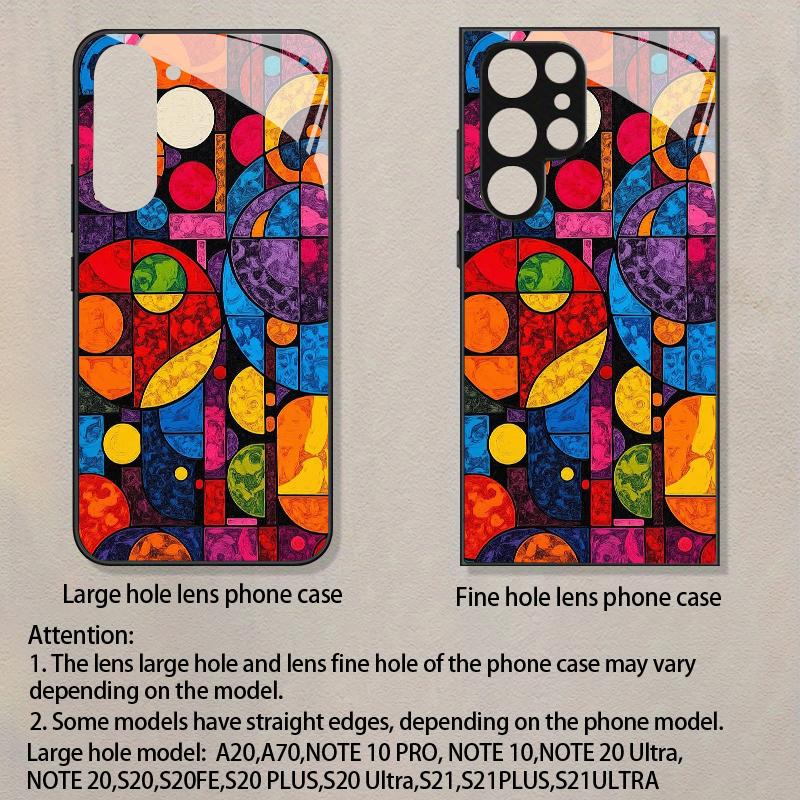 Colorful Circle Pattern 2D Phone Case for Samsung S26 S25 S24 S23 S22 S21 S20 A56 A36 A16 - Glass Protective Cover
