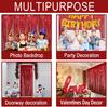 3Pack Valentines Day Party Backdrop Decorative Curtains Bachelorette Party Backdrop Metallic Foil Tinsel Fringe Curtain Christma