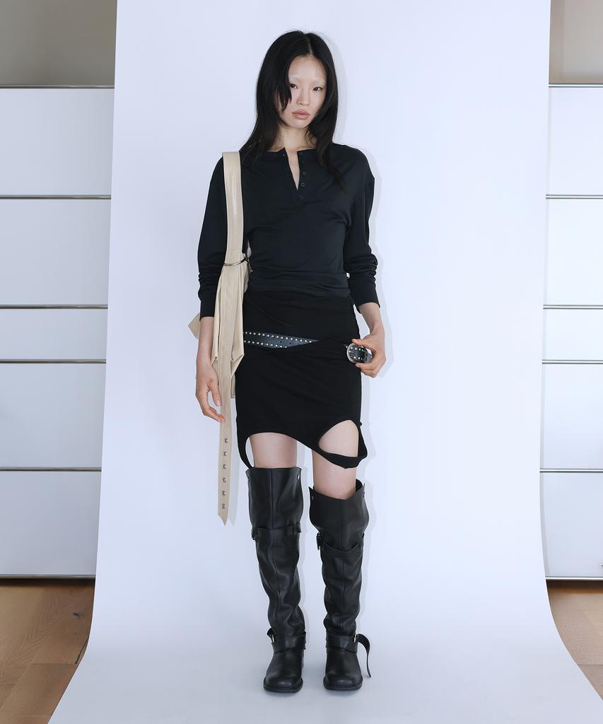Teensy Hollow Drape Belted Hobo Bag (Butter)