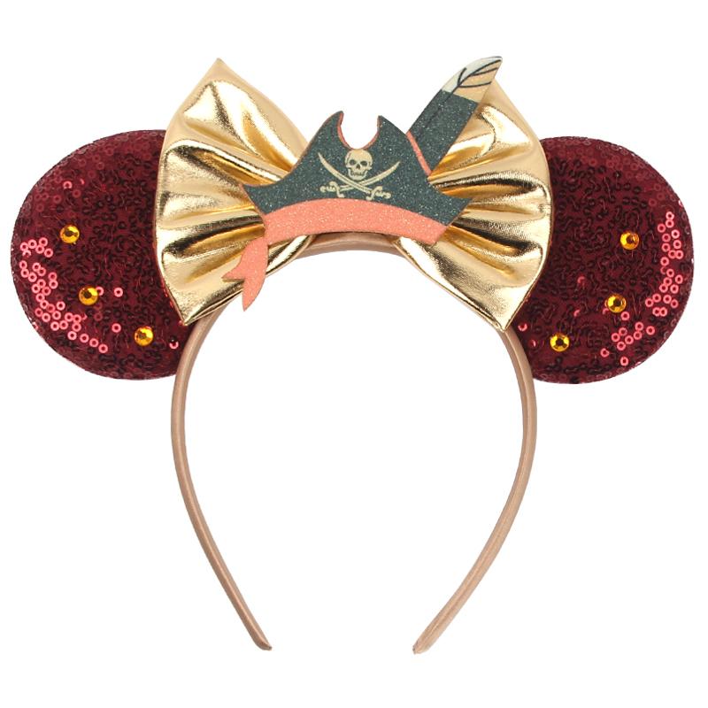 Halloween Mouse Ears Headband Sequins Bow Hairband For Women Featival Party DIY Hair Accessories Boutique