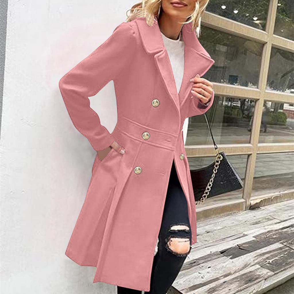Women's Solid Color Thick Long Sleeve Fashion Coat Jacket