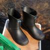 New rain shoes men's medium tube non-slip waterproof shoes fashionable outdoor water boots warm short tube rubber shoes men's fashion