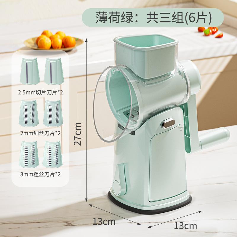 Multi-Functional Kitchen Vegetable Cutter Hand-Cranked Roller Shredder Slicer Potato Grater Shredder for Home Use