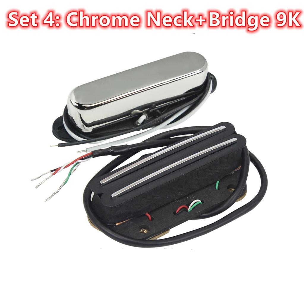 FLEOR Set of Alnico V TL Pickups Neck +Hot Dual Rails Humbucker Bridge Pickup fit for TL Guitar
