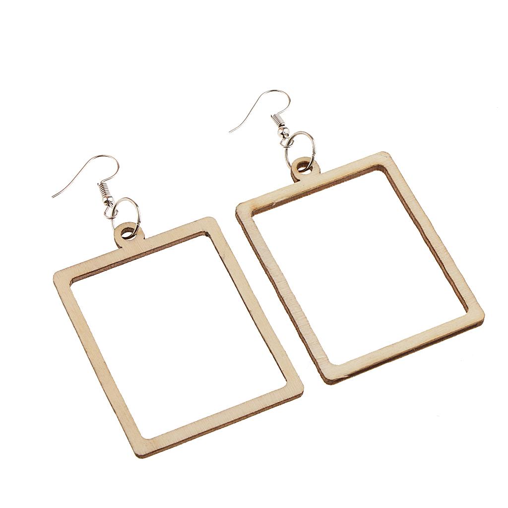 Geometric Earrings Wooden Drop Ear Stud For Women