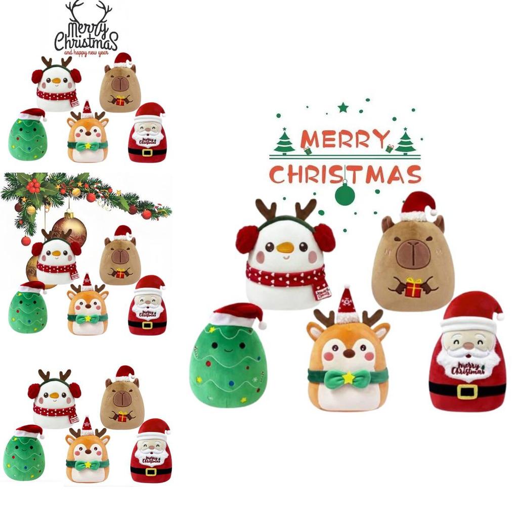 Plush Christmas Santa Claus Snowman Pillow Soft Decorative Cushion For Home Holiday