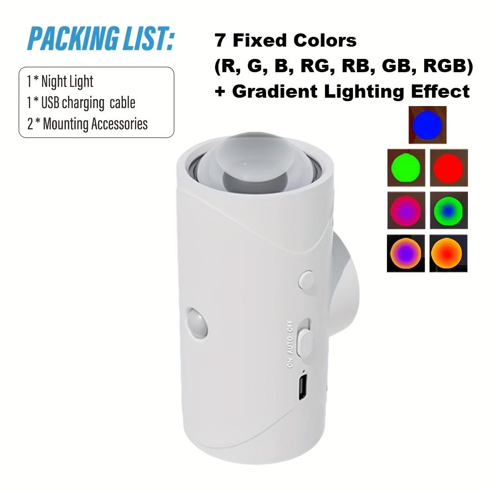 Smart Motion Sensor Night Light,RGB Color Changing LED Mood Lamp,Type-C,Magnetic Mount for Bedroom,Desk,Closet,Bathroom,Hallway