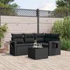Vidaxl 5-Cz. Garden Lounge Set, Cushions, Black PE Rattan