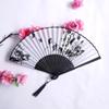 Vintage Bamboo Silk Women's Folding Fan - Portable Dance Gift