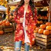 Women's Long Sleeve Cardigan with Halloween Print for Casual Everyday Wear