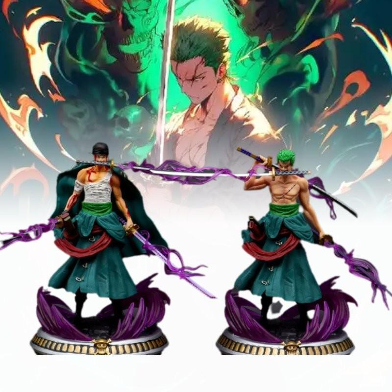 Captivating Anime Model Figurine Stunning Three Sword Style Zoro Desktop Display