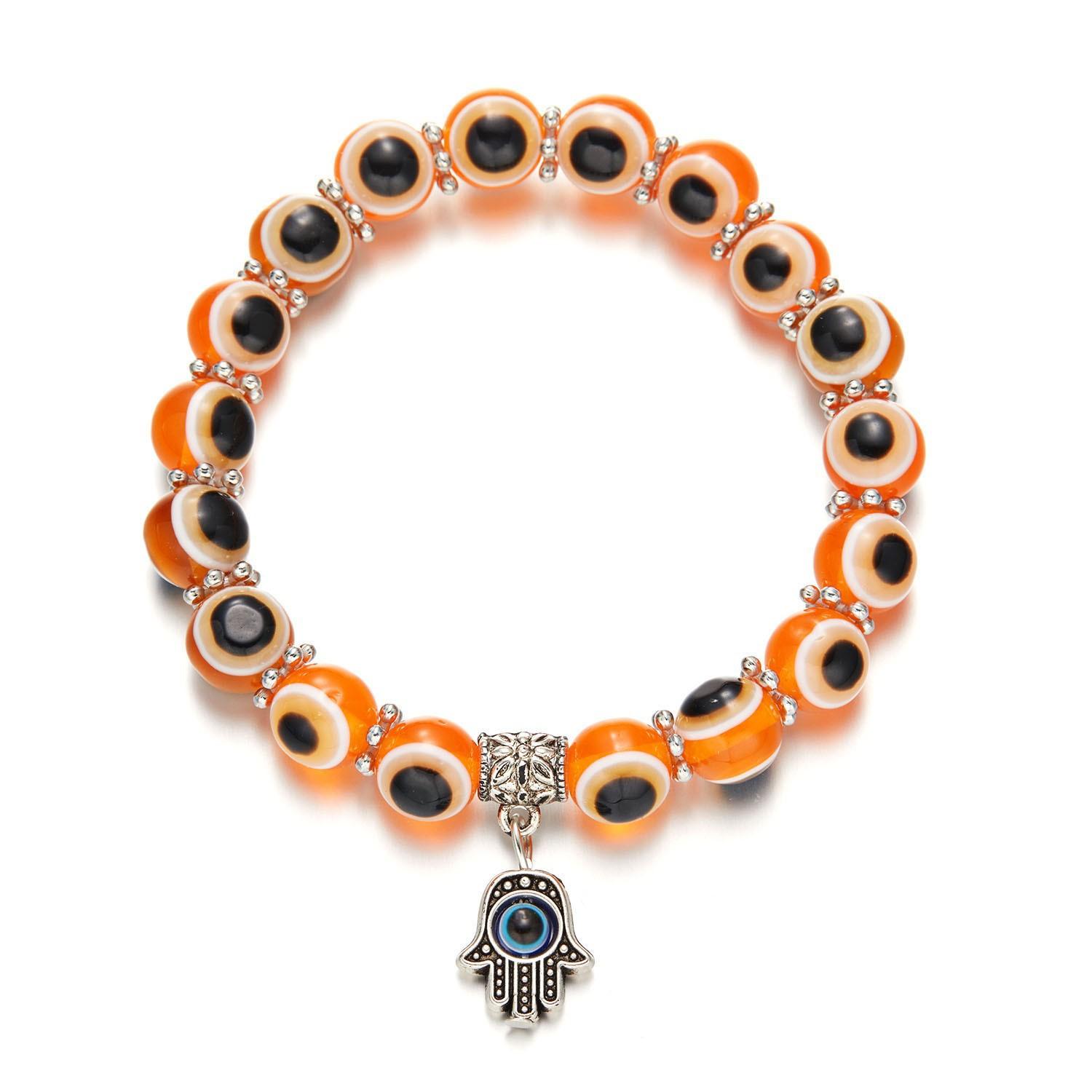 

Bohemian Creative Hand Eye Evil Eye Beaded Stretch Bracelet Couple Set