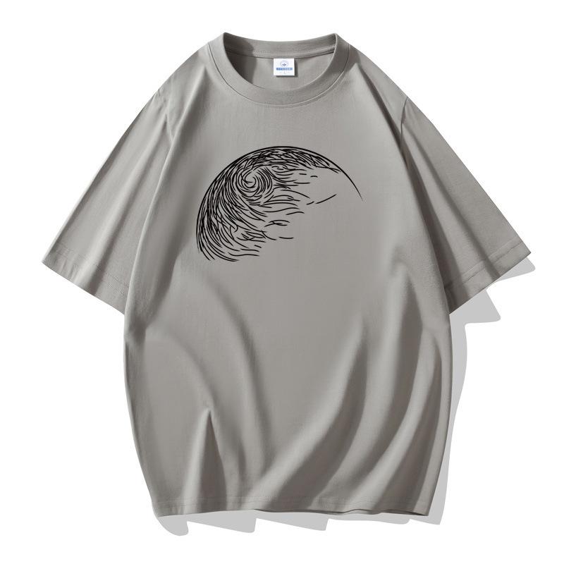 

Футболка Lines Men с короткими рукавами, свободная, 100% хлопок, повседневная, большой размер S хаки